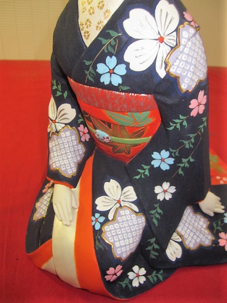川崎幸子（伝統工芸士）作 「桜月夜」 博多人形(日本人形)｜売買された