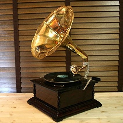 初心者向け ラッパつき グラモフォン HMV レコード再生/蓄音機 78 RPM