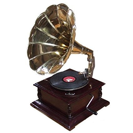 初心者向け ラッパつき グラモフォン HMV レコード再生/蓄音機 78 RPM