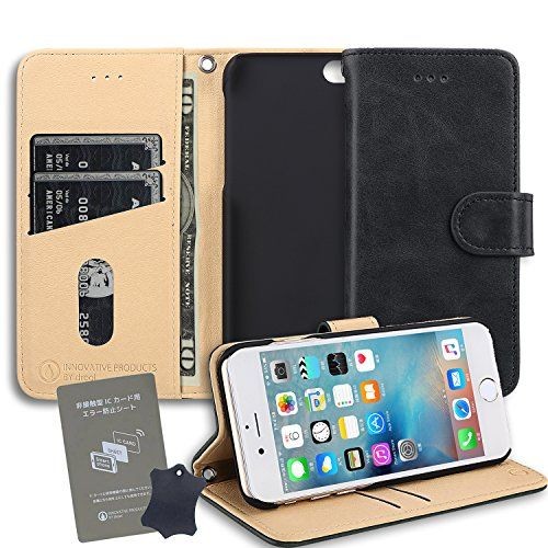 大好評 Drool iPhone8plus 多機能 iPhone7plus レザー iPhone6plus ケース 手帳型 エラー防止シート付 ブラック
