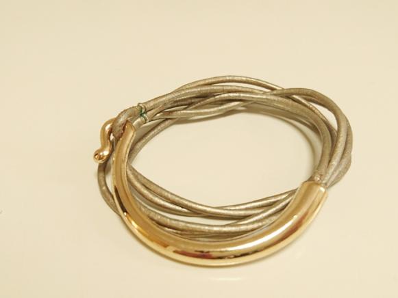 イア パピヨネ ear PAPILLONNER レザー ブレスレット チョーカー ネックレス 2way シルバー ゴールド_1