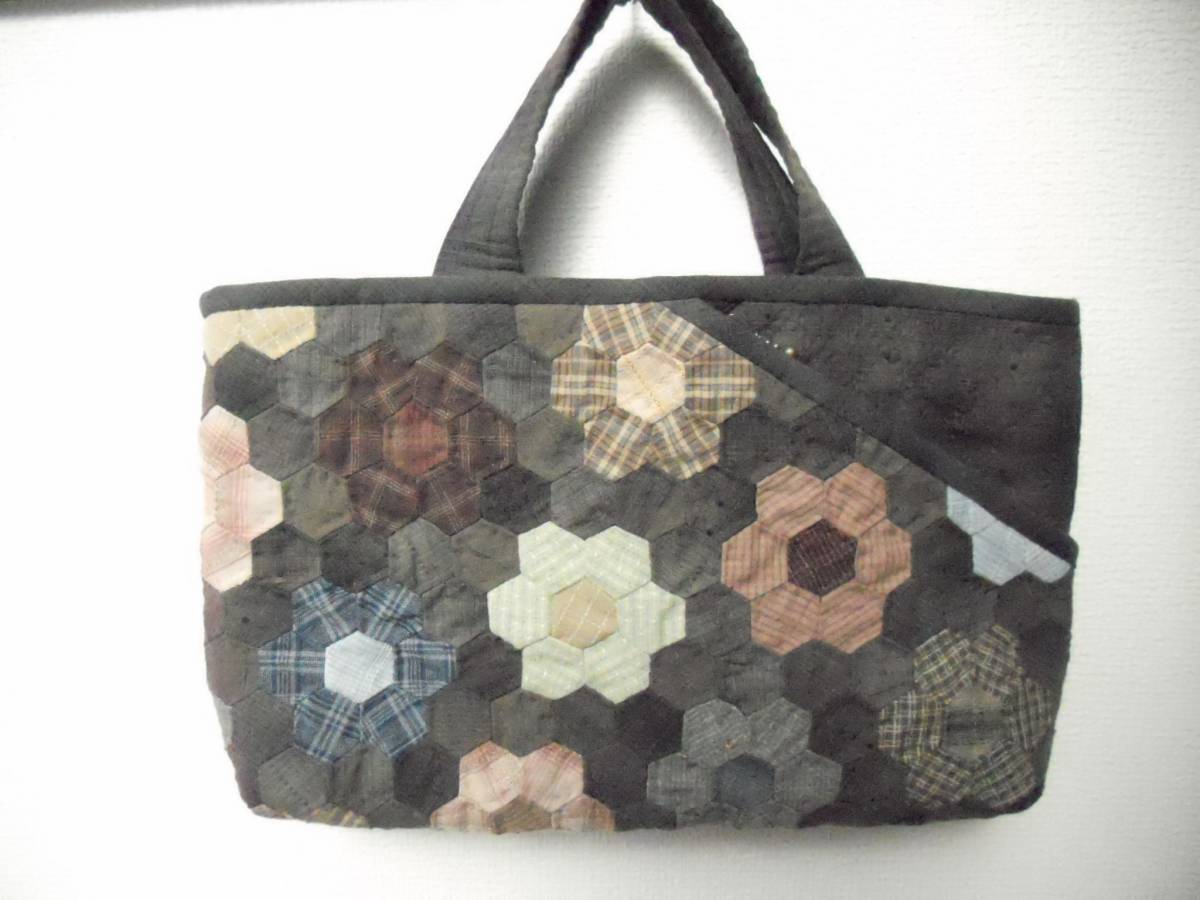 ハンドメイド ミナペルホネンハンドバック（ブルーのhopeとchum 