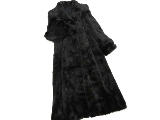 美品▽SAGA MINK サガミンク 逆毛 本毛皮ロングコート 毛質艶やか 