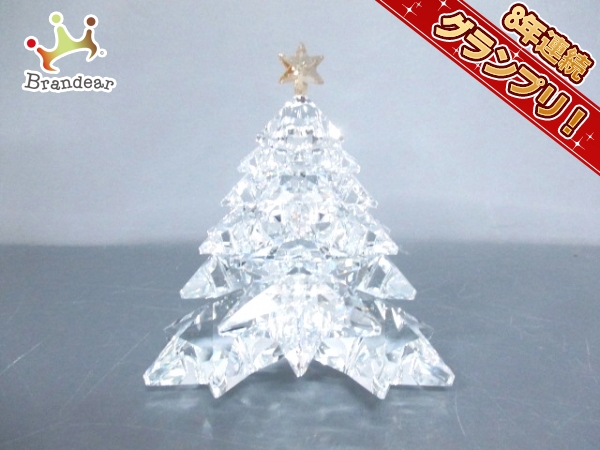 スワロフスキー SWAROVSKI 小物 スワロフスキークリスタル クリア×ブラウン クリスマスツリー 新品同様