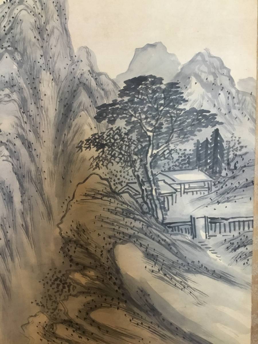 儒】【模写】中国美術 掛軸 鉄翁筆 「山水図」 紙本 （YS－292