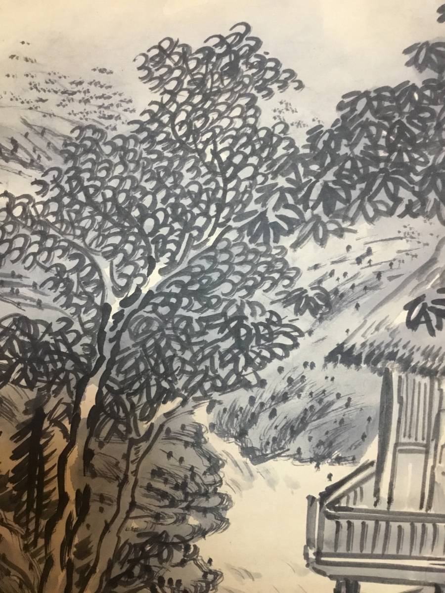儒】【模写】中国美術 掛軸 鉄翁筆 「山水図」 紙本 （YS－292