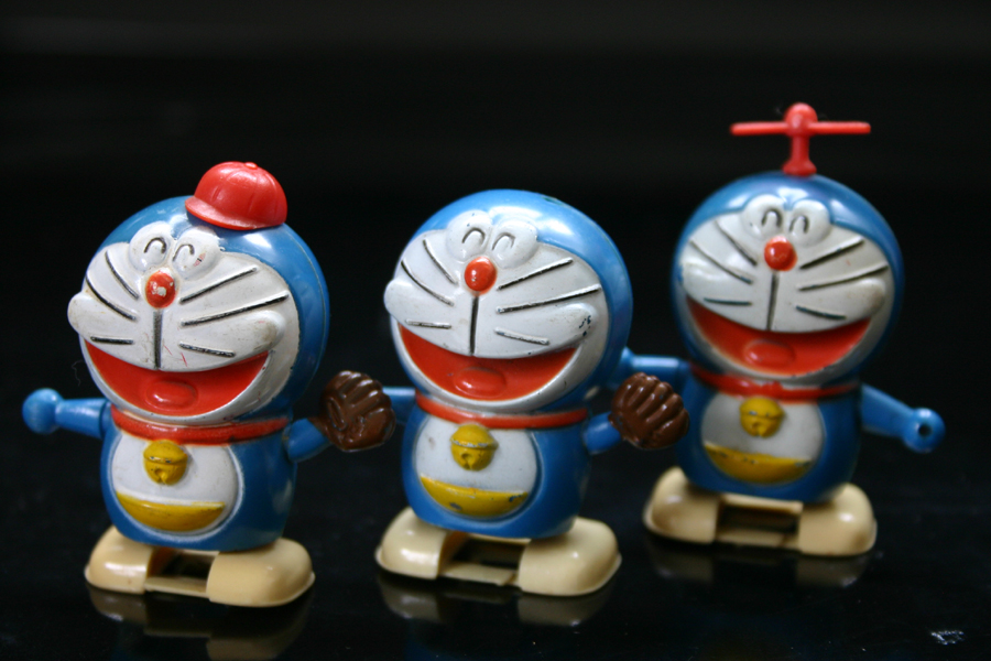 ドラえホン　ドラえもん　本体新品　ホームターミナルセット　希少品　ヴィンテージ品 1980年製 当時物 ポピー製 ゼンマイ あるくドラえもん 3個セット