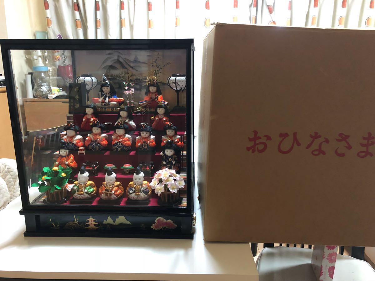 ひな人形 美品 雛人形 オルゴールつき オルゴール付き ガラスケース