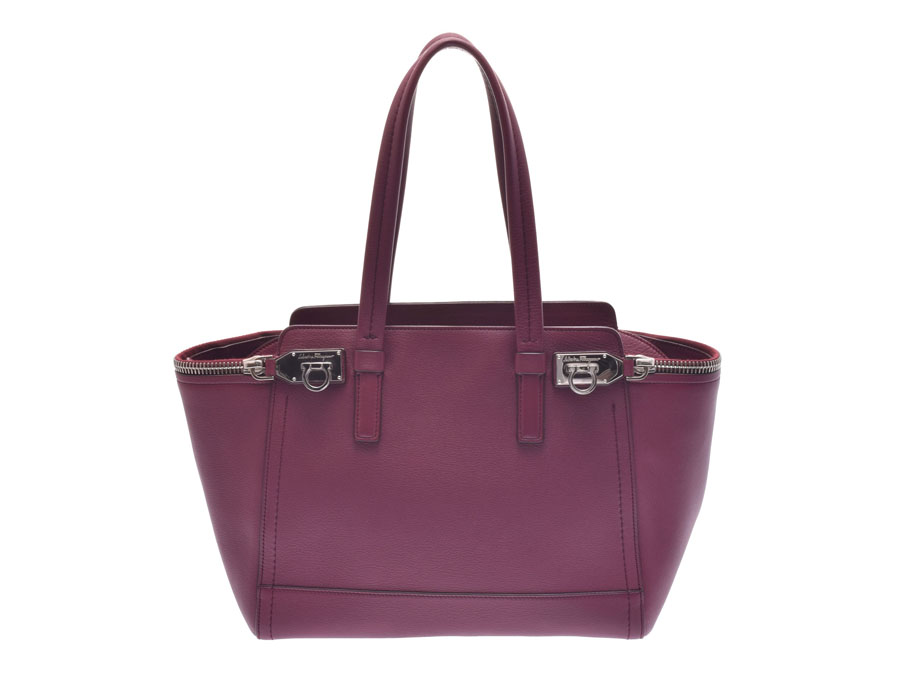 銀蔵]フェラガモ ガンチーニ ハンドバッグ レザー エンジ FERRAGAMO