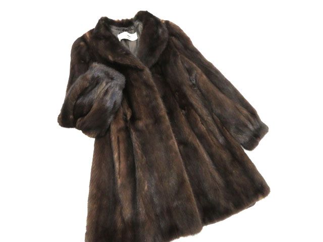 極美品▽Nakamura Fur MINK ナカムラファー ミンク 本毛皮コート 毛質 