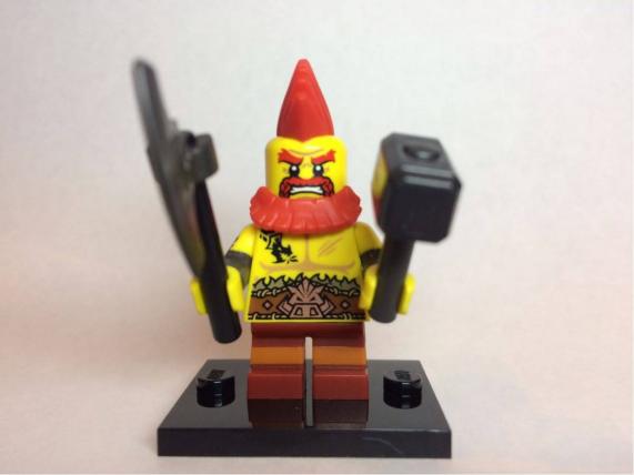 3体まで送料120円♪即決・即発送★正規品 LEGO レゴ ミニフィグ ミニフィギュア シリーズ 17 71018 No.10 バトル・ドワーフ 斧 武器_1