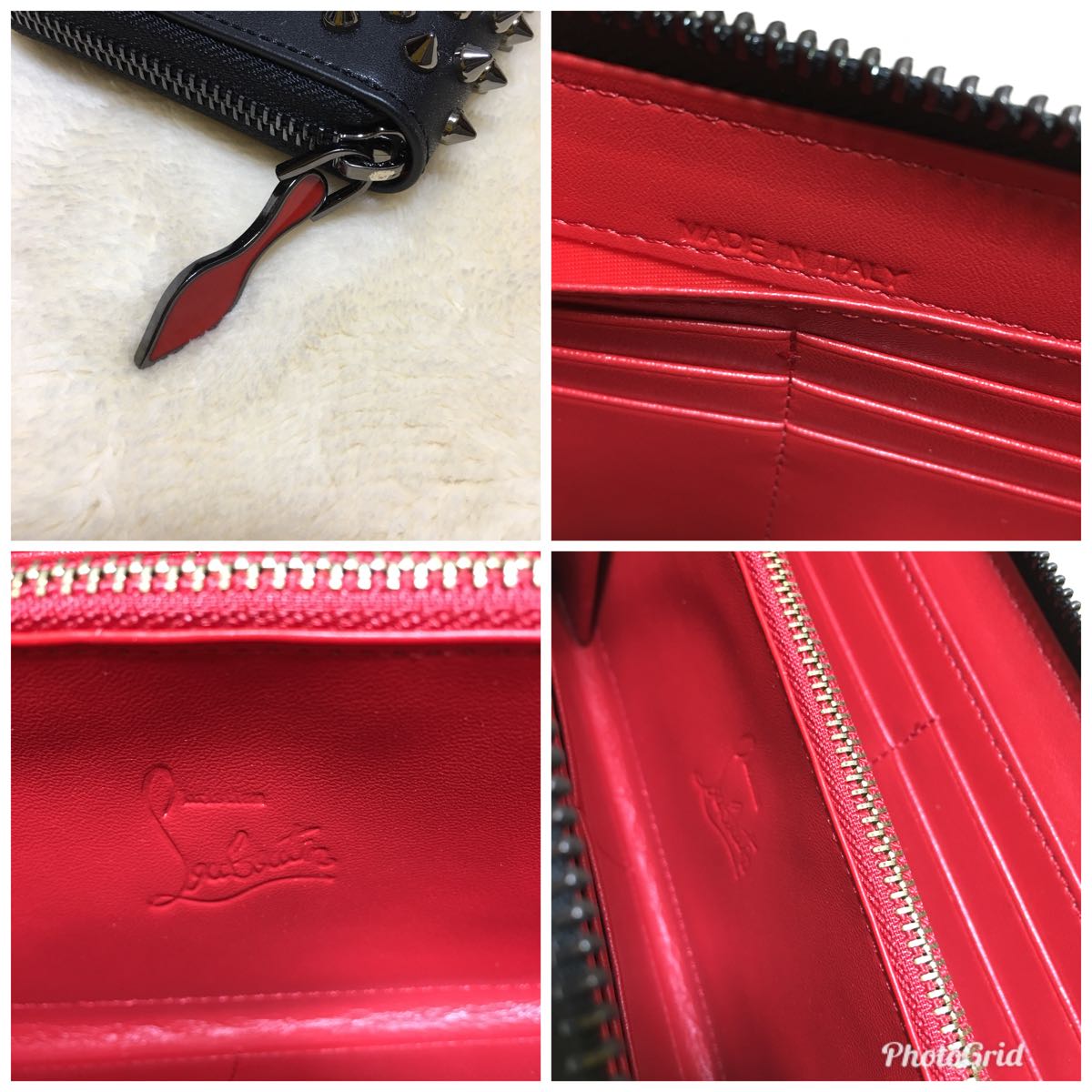 クリスチャン ルブタン ブラック メタル スタッズ 長財布 91 【公式通販】
