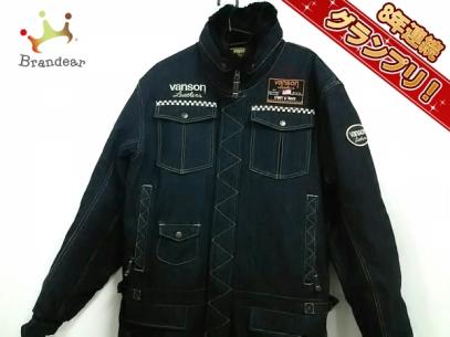 バンソン VANSON ワンピース オールインワン サイズXL ダークネイビー×黒 メンズ デニム/Leathers 美品