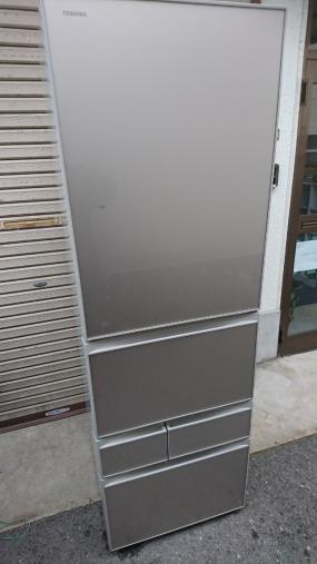 広島より 東芝 ノンフロン冷凍冷蔵庫 GR-K41GXV(EC) 410L 2017年製 