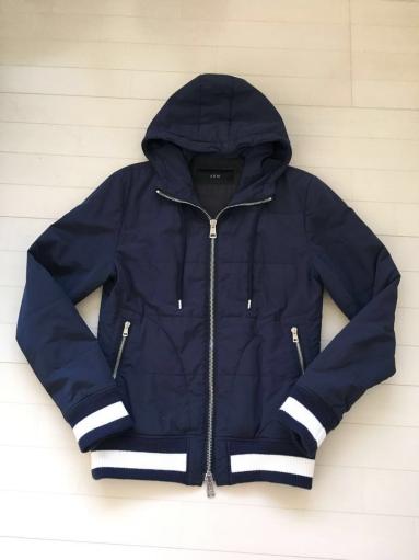 AKM B031 healing tafta neck zio parka ネイビー ネックジップパーカー サイズL ブルゾン 1piu1uguale3 junhashimoto wjk