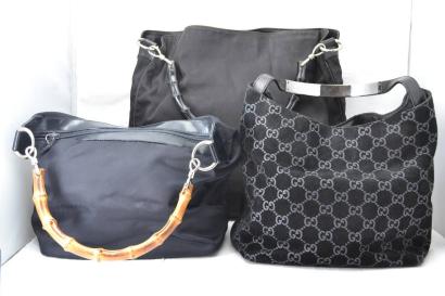 GUCCI グッチバンブー2way ☆豪華☆GUCCI グッチ バンブー ナイロン GG