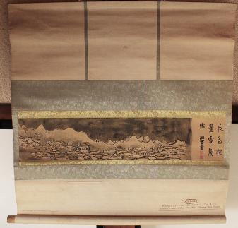☆掛軸『 与謝蕪村 夜色桜台図 』カネボウ工芸複製 俳人重鎮