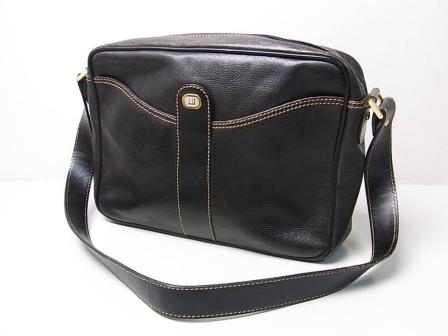 dunhill/ダンヒル レザー製 ショルダーバッグ/肩がけバッグ ブラック