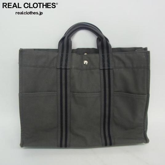 100%新品，限定SALE HERMES/エルメス フールトゥ キャンバス トートバッグ/グレー /UP8(フールトゥ)｜売買されたオークション情報、yahooの商品情報をアーカイブ公開 - オークファン かばん、バッグ