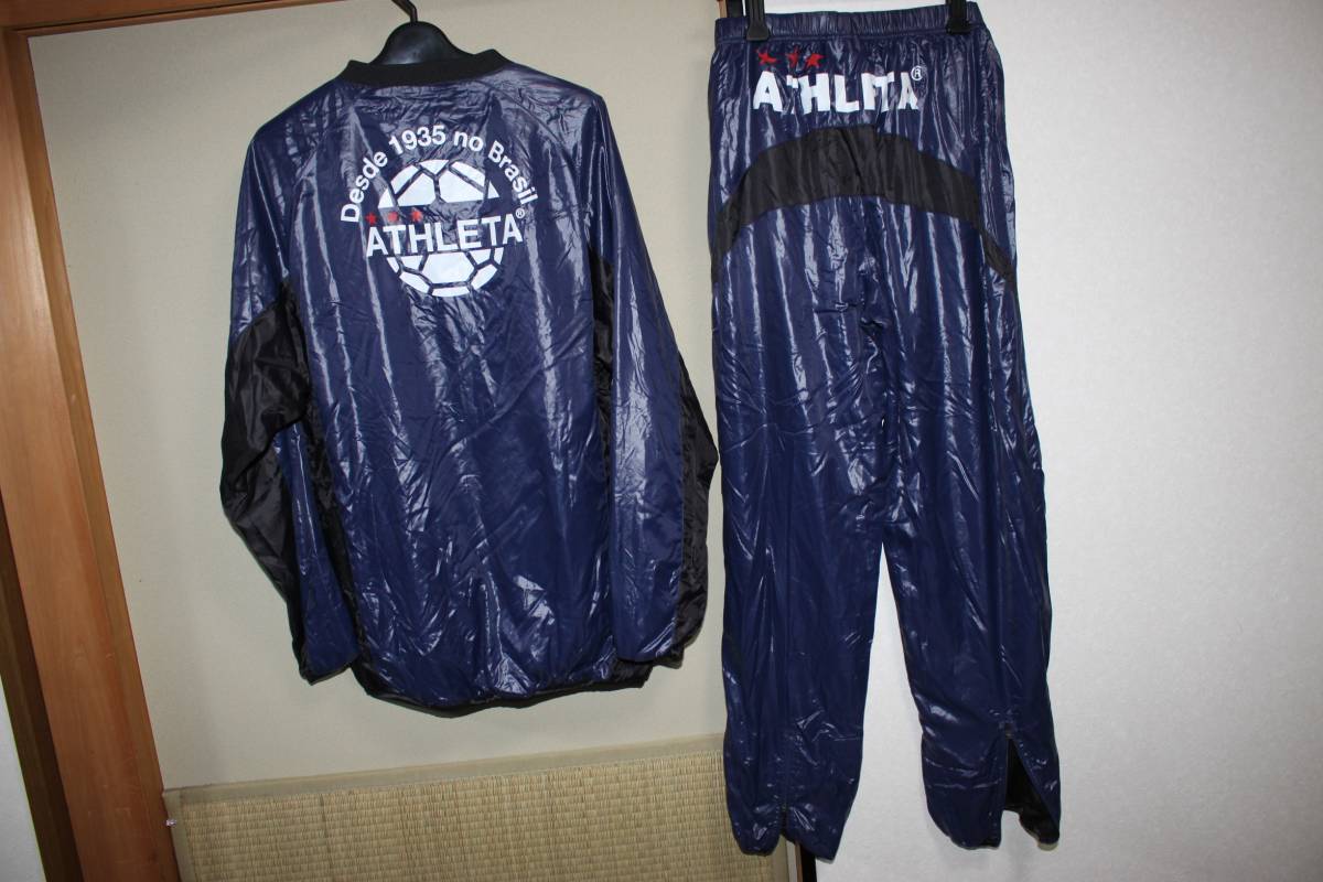 本物保証，豊富な アスレタATHLETA裏地付きウインドブレーカー上下セットL 紺(その他)｜売買されたオークション情報、yahooの商品情報をアーカイブ公開 - オークファン ナイロン