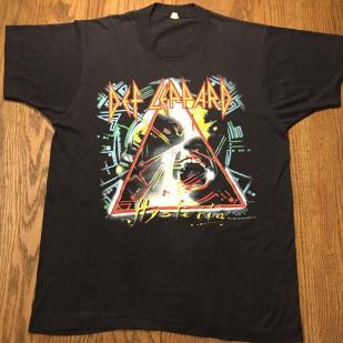 80's DEF LEPPARD hysteria TOUR Tシャツ/size: L /BLACK /80年代