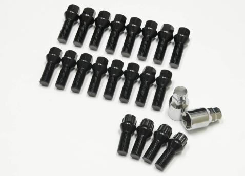 限定セール，品質保証 ロック付ブラックボルト テーパー M14 x P1.5 首下28mm VW ワーゲン GOLF ゴルフ ポロ ジェッタ ボーラ VR6 R32 トゥーラン ビートル a(5穴)｜売買されたオークション情報、yahooの商品情報をアーカイ 5穴