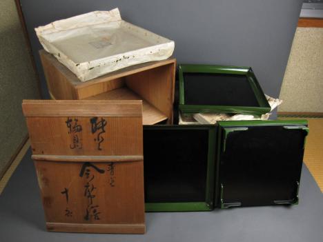 輪島塗 茶色の盆 10枚セット 盆・トレー | WORKS | 輪島塗の老舗 輪島