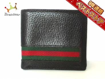 グッチ GUCCI 財布 札入れ レザー 黒×マルチ 138042 シェリー