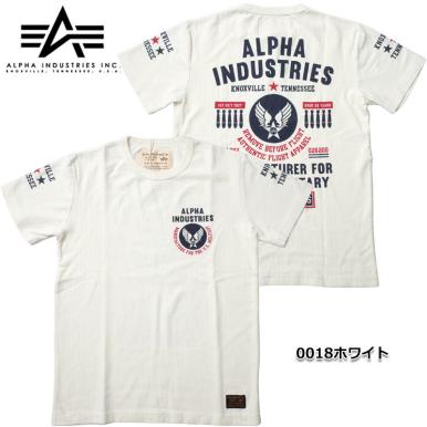 sb■アルファ■半袖 プリント Tシャツ コットンヘリンボーン #TC1263◆0018ホワイト◆L