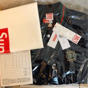【Sサイズ】【新品未使用、国内正規品】supreme LACOSTE Wool Varsity Jacket Navy ラコステ