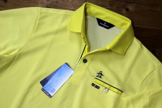 ★送料無料(税抜12000円以上)マンシング ゴルフ Munsingwear GOLF デサント メンズ ドライ 半袖ポロシャツ 黄[SG1825-Y817-LL]一 三