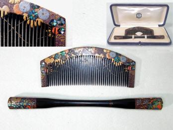 【新品，正規品】 花図蒔絵 螺鈿入 櫛笄 くし/こうがい セット ケース付 和装 小物(かんざし)｜売買されたオークション情報、yahooの商品情報をアーカイブ公開 - オークファン かんざし