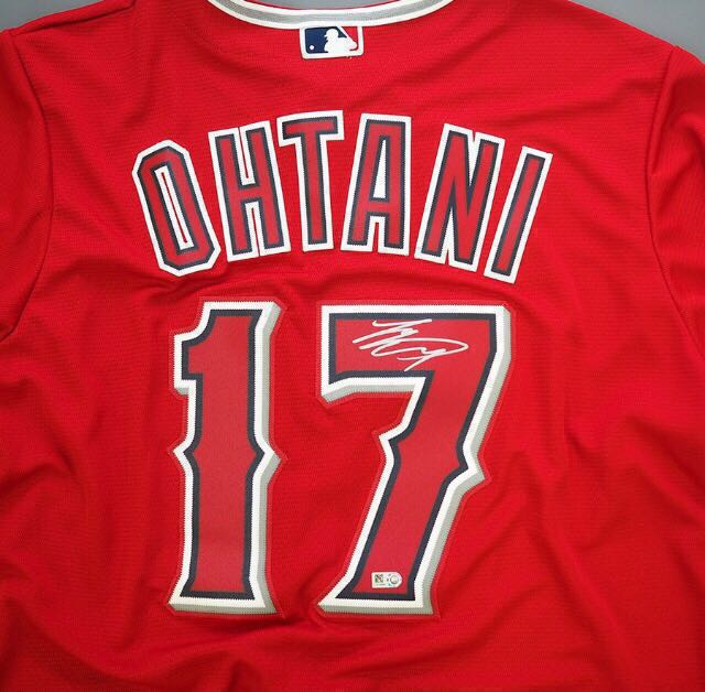 大谷翔平 直筆サイン入り レプリカ ユニフォーム エンゼルス ビジター 赤 貴重 完売品 MLB ホログラム付き