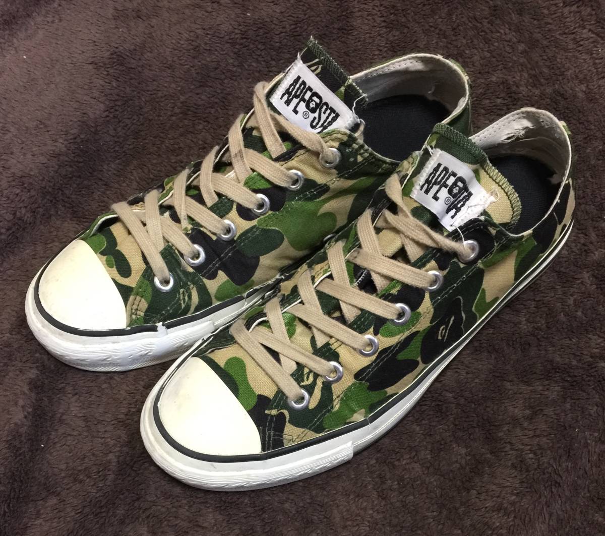 【人気定番，大得価】 A BATHING APE アベイシングエイプ BAPE STA ABCカモ柄 US9 27cm 日本製 ベイプスタ 検索 コンバース CT70(靴)｜売買されたオークション情報、yahooの商品情報をアーカイブ公開 - オークファン 靴