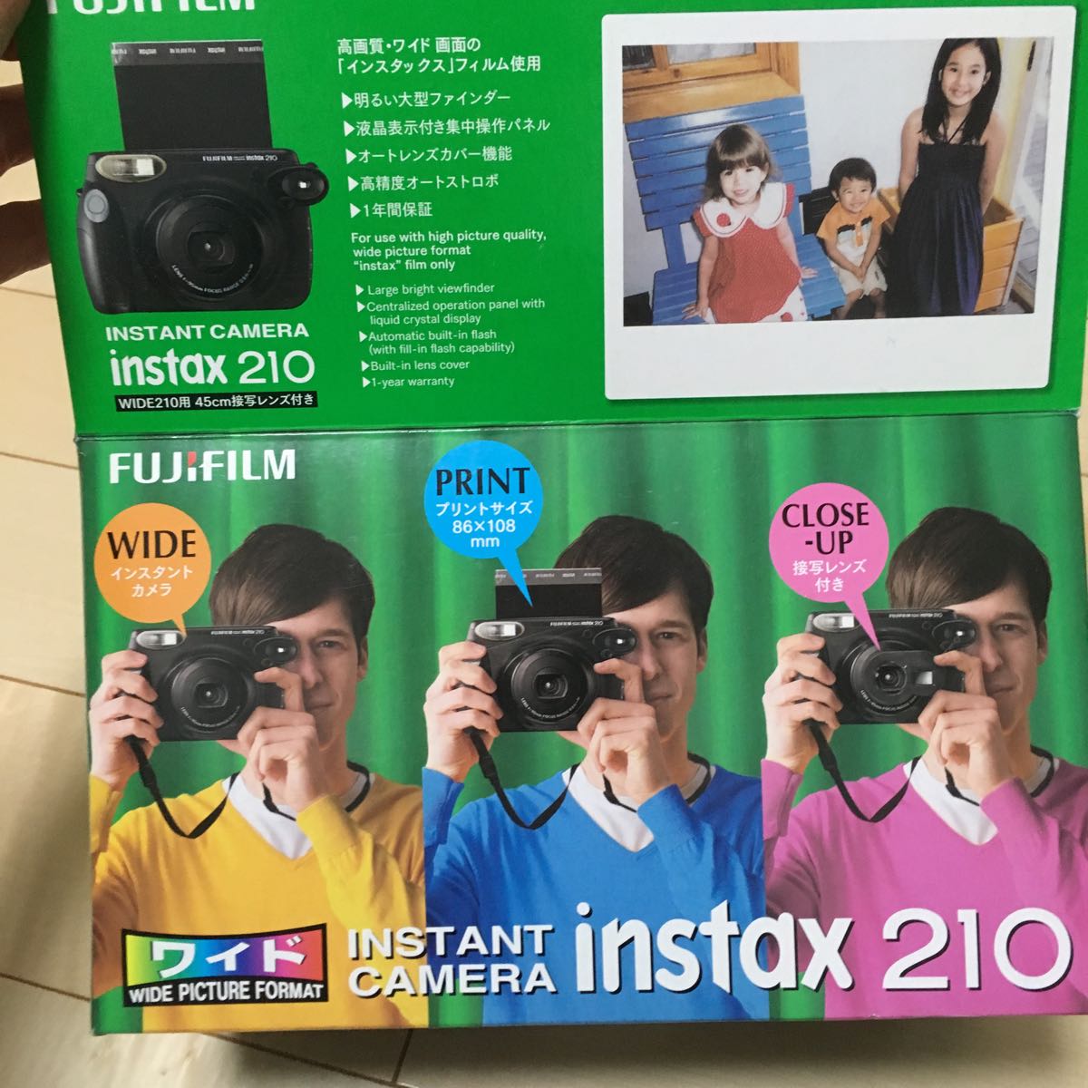 FUJIFILM instax210 一度使用 美品 インスタントカメラ フィルム付き 