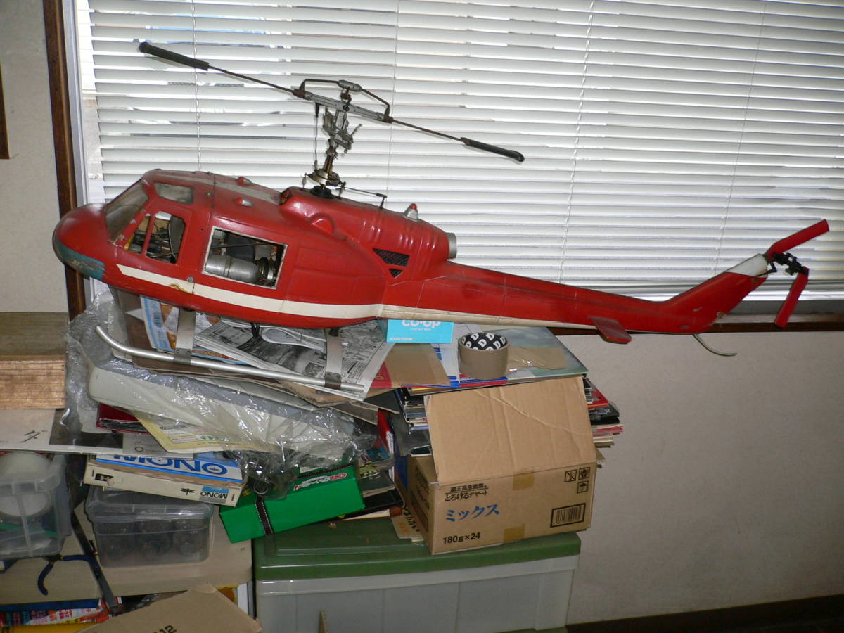 ラジコン ヘリコプター UH-1 /大型ジャンク 全長120 エンジン