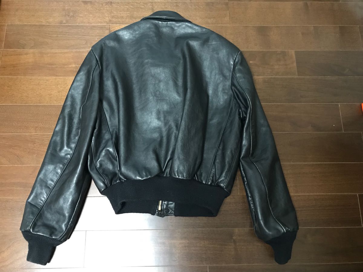 schott 42の通販 黒 レザージャケット a2 フライトジャケット 0 A-2 美品□