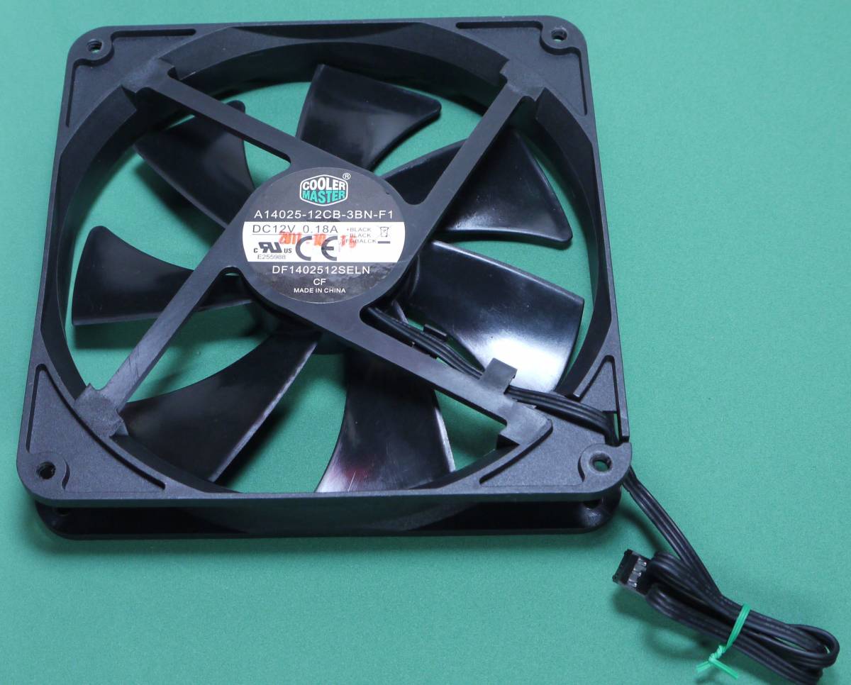 140mm FAN 14センチ　ファン　25mm厚 12V　0.18A 　低速 Cooler Master　A14025-12CB-3BN-F1_1