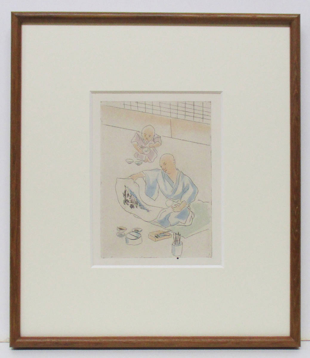 藤田嗣治『日出づる国の黒鳥』より「絵描き」 エッチング