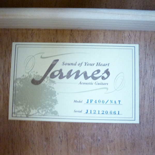 ★James/ジェームス アコースティックギター JF400/NT 同梱×/UNG James JF400 NAT 税込販売価格 ￥17,800- 中古 入門者にもオススメな