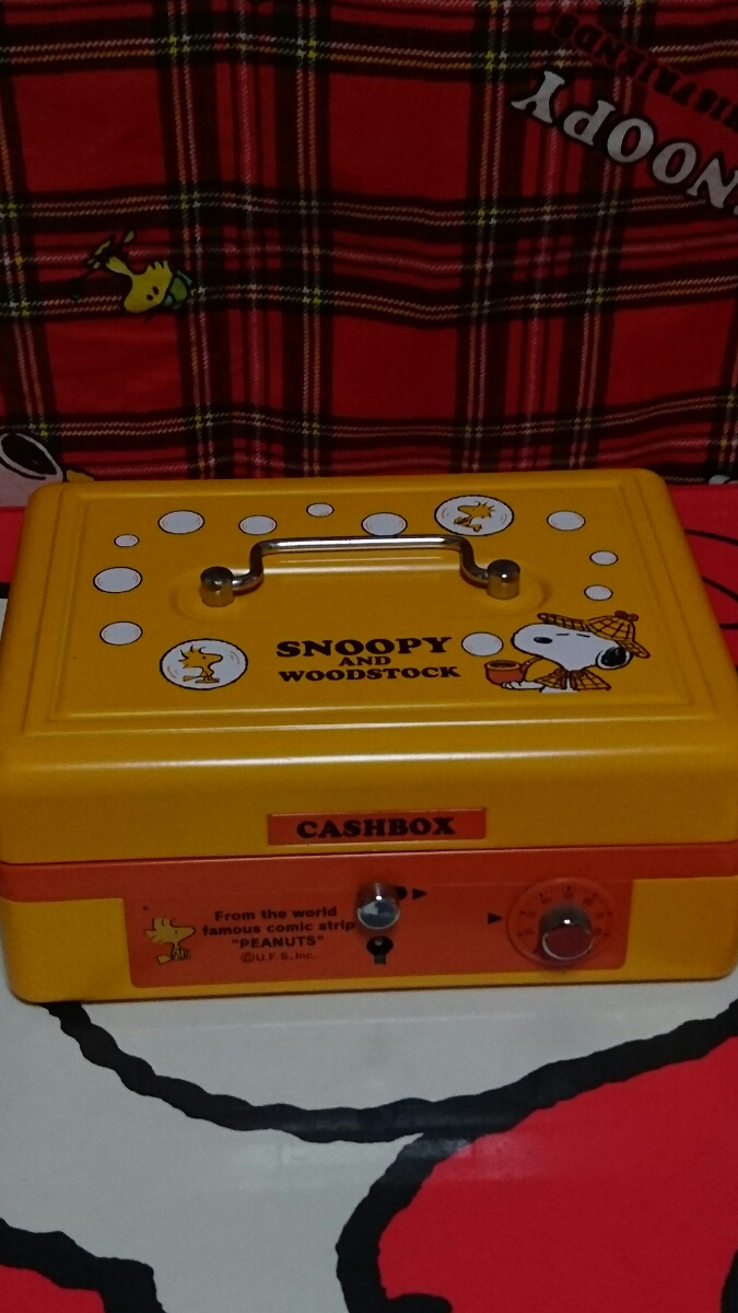 SNOOPY スヌーピー 手提げ金庫 キャッシュボックス レトロ SNOOPY スヌーピー 希少レア CASHBOX 金庫 SNOOPY スヌーピー 手提げ