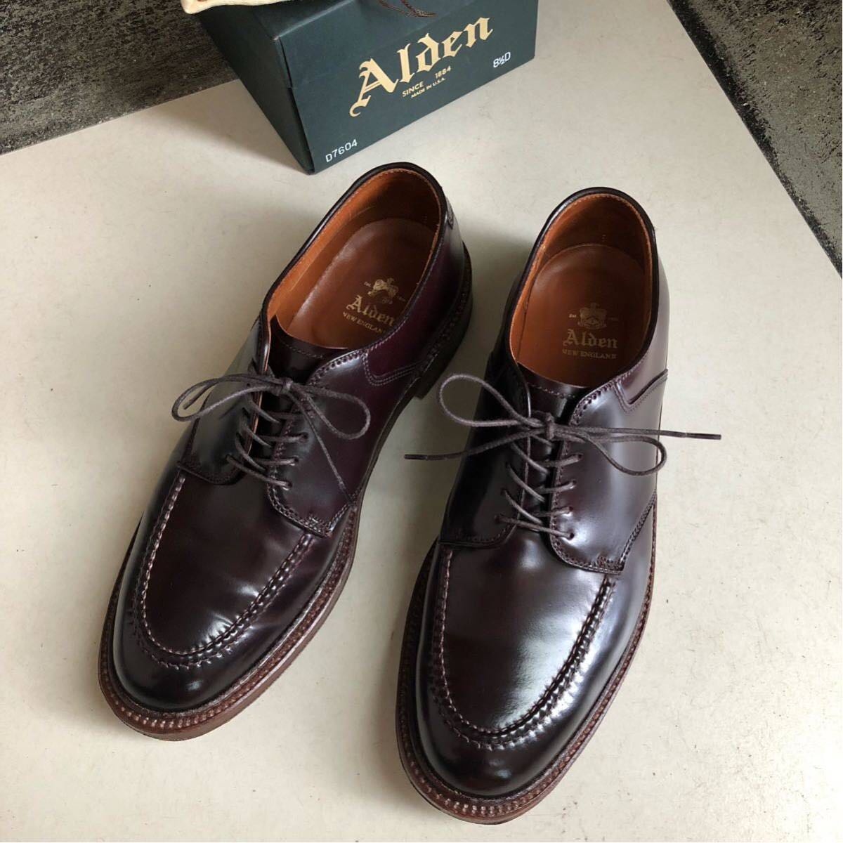 美品 数回使用 オールデン カーメル AOC-66 Alden of Carmel Uチップサドル コードバン 8.5D D7604バーガンディ カラー8 Vチップ nst AF AC
