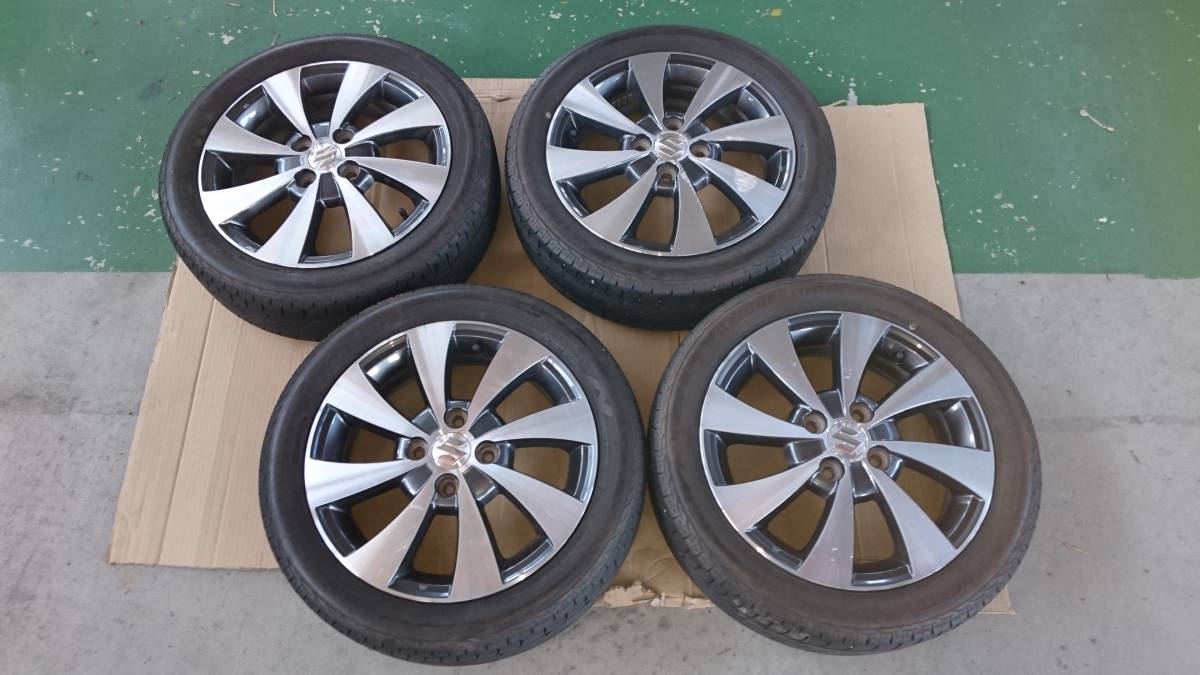 スズキ純正アルミ15X4.5J+45 PCD100 4H ＆タイヤ165/55R15 4本セット