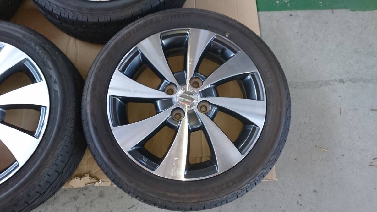 スズキ 純正 15インチ タイヤホイール 4本セット 165/55R15 スズキ純正アルミ15X4.5J+45 PCD100 4H ＆タイヤ165/55R15 4本セット