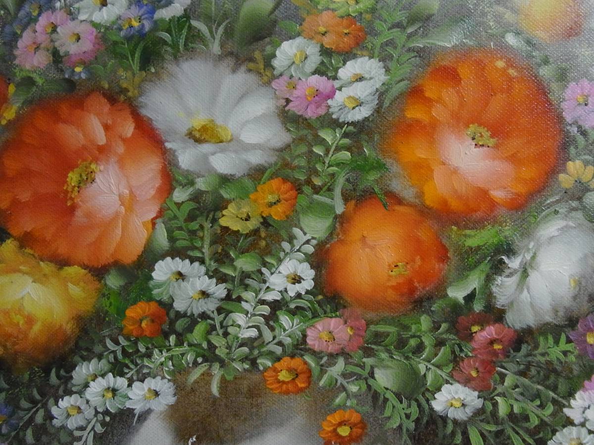 ポール・アダモス Paul Admos 油彩　花図 静物画 油彩　絵画　値下げ中 ポール・アダムス 「花」 キャンバスに油彩 10号(静物画)｜売買され
