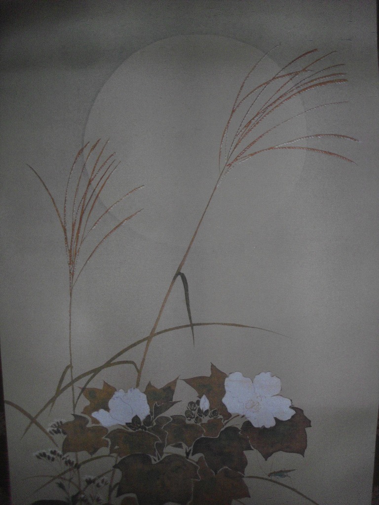 工芸】状態良品 酒井抱一筆【七草図 秋草】◇高品質復刻画 日本画 花鳥