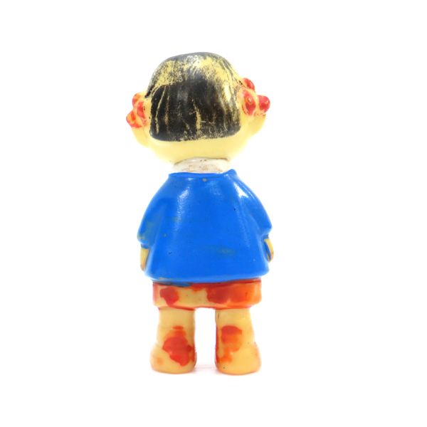 レトロ FUJIYA M.P 園児服 不二家のペコちゃん ソフビ人形 オブジェ 