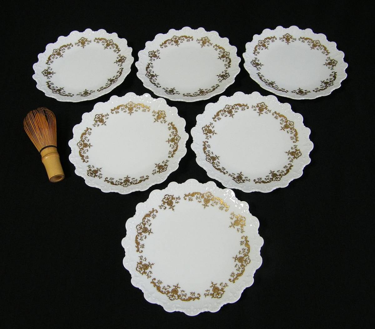 リモージュ★フランス★白磁金彩★ケーキ皿 6客★美品