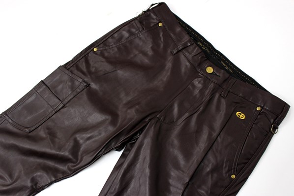 ★送料無料(税抜12000円以上) EDWIN GOLF エドウィン 新品 メンズ フェイクレザー ゴルフパンツ ワイン[KG532-5631-M] 四★1円スタート★