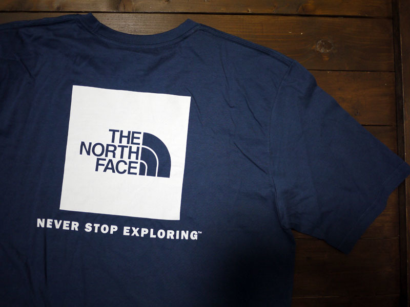 海外限定 NY購入新品 THE NORTH FACE ノースフェイス スクエアロゴ S/S TEE Tシャツ Sブルー XL